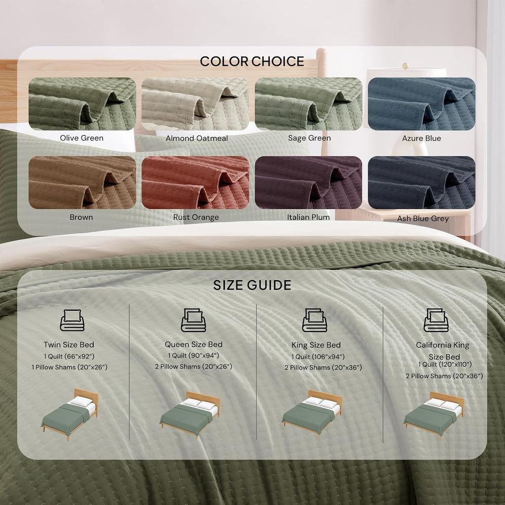 Queen Quilt-Lightweight Bedspreads Olive Green Queen Size Quilt Bedding Set