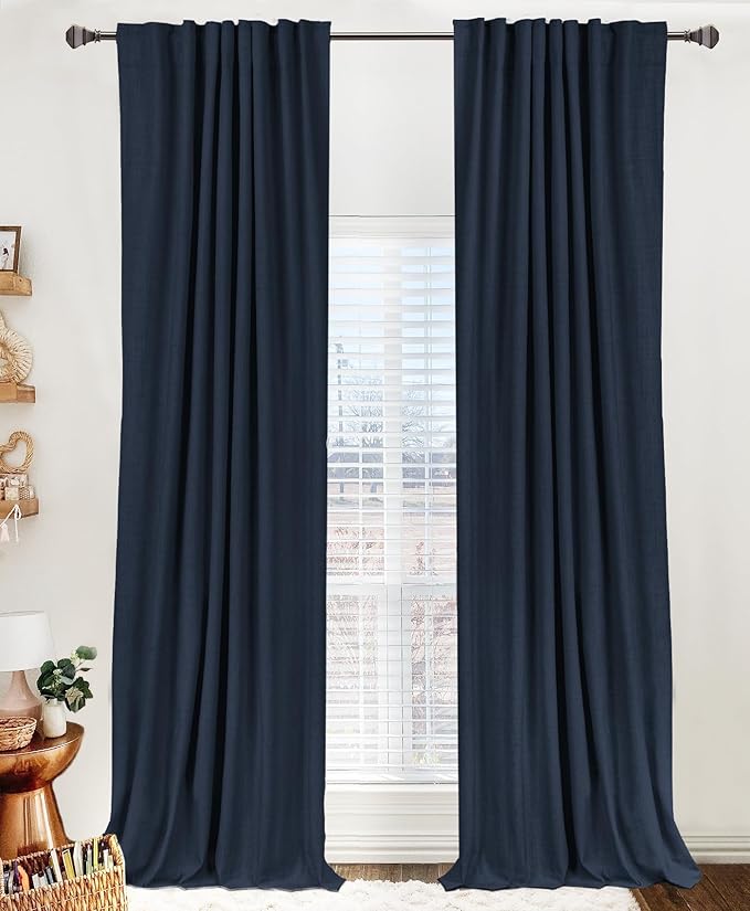 100% Blackout Shield Linen Blackout Curtains by 100BlackoutShield