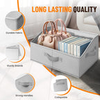 Criusia Closet Organizers Bins 4 Pack - Large Collapsible Shelf Organizer with Handles - Fabric Trapezoid Home Organization and Storage Baskets for Organizing Clothes Toy Blanket Towel Purse Hats