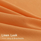 Nanspring Orange Linen Blend Drapes 84 Inch Length 2 Panels Set Back Tab Rod - Image 5