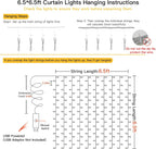 suddus Curtain Lights for Bedroom, 200 Led Hanging String Light Outdoor, Fairy Curtain Lights Indoor for Christmas, Dorm, Wall, Backdrop, Window, Wedding, Party, Birthday Decor, Warm White