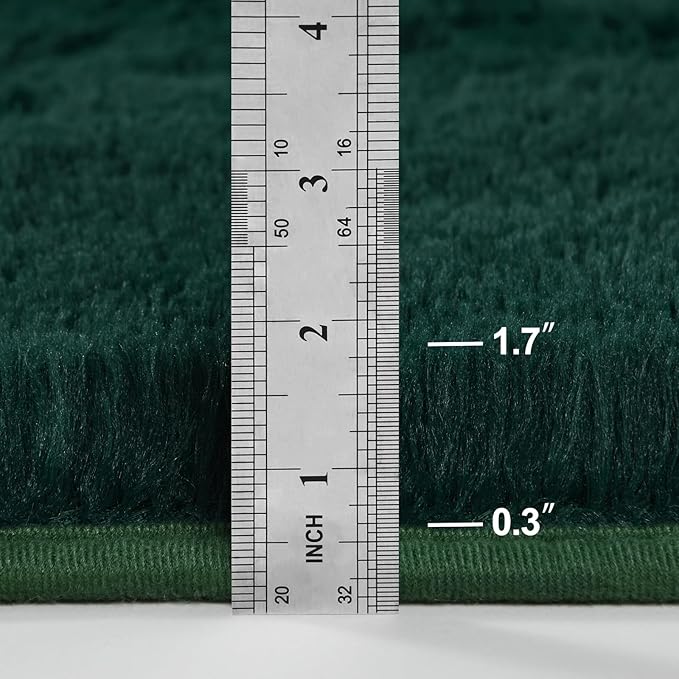 Deerhoo Soft Deep Green Area Rug Shaggy Rugs Fluffy Carpets - Image 6