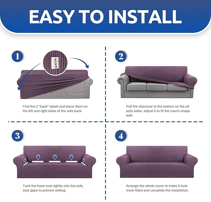 KEKUOU Stretch Sofa Cover Slipcover ，Couch Covers - Image 6