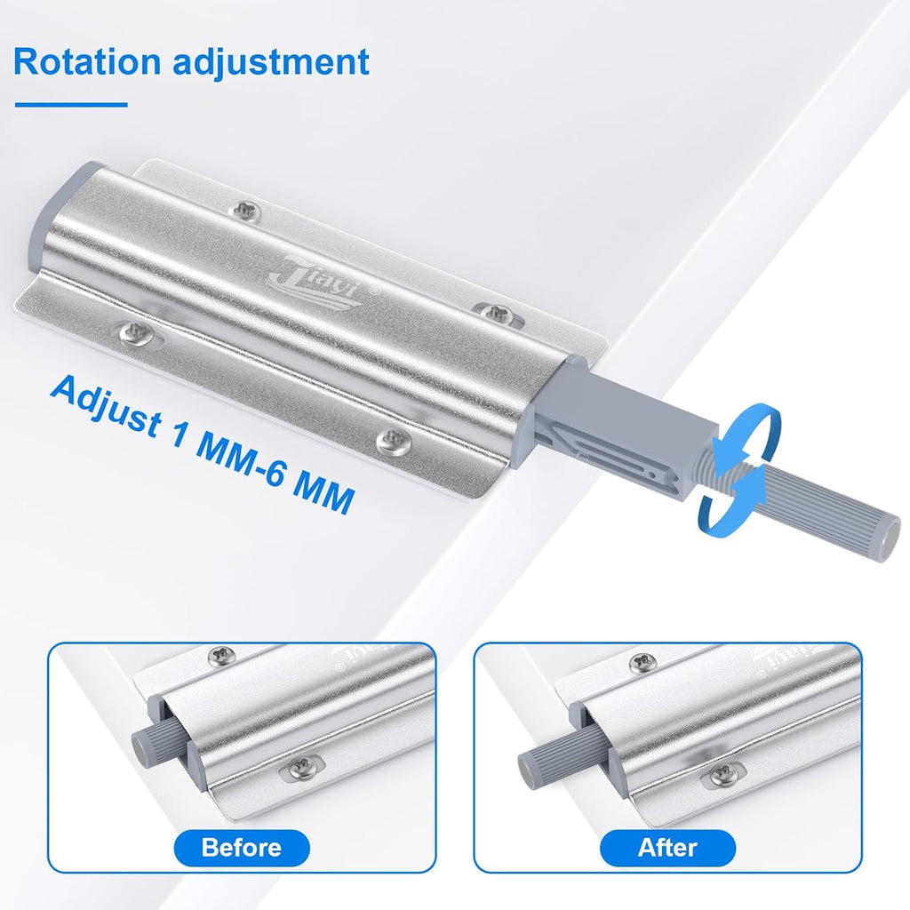 Push to Open Cabinet Latches Hardware Magnetic Push Latch Jiayi 10 Pack Door Latch Heavy Duty Touch Latches Kitchen Door Push Release Latch for Drawer Closure Push Catch Press Out Catches