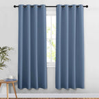 NICETOWN Stone Blue Blackout Doorway Curtains 78 inches Long, Grommet Light by NICETOWN