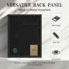 VCK 11x14 Picture Frame 3 Pack, Black Solid Wood, Real Glass, for Photo