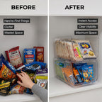 ClearSpace Stackable Storage Bins, Front Pantry Organizer, Medium, 4 Pack