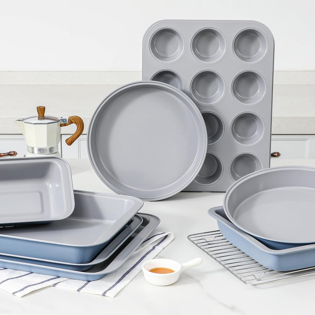 Vinino 6-Piece Baking Pans Set, Nonstick Carbon Steel Bakeware Sets