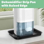 Dehumidifier Drip Pan with Raised Edge, Hard Plastic 13'' x 9''x 2'' Non-Slip Waterproof Drain Pan for Dehumidifiers, Drain Tray Catch & Prevent Water Leak, Protect Floor, Black