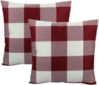VAKADO Brown Beige Buffalo Plaids Decorative Throw Pillow Covers Farmhouse Retro Checked Square Cushion Cases Classic Coffee Check Home Decor Outdoor for Couch Sofa Patio 16x16 Set of 2