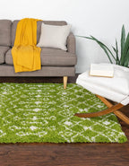 Unique Loom Moroccan Trellis Shag Collection Area Rug - Meknes (2' x 3' 1" Rectangle, Green/ Ivory)