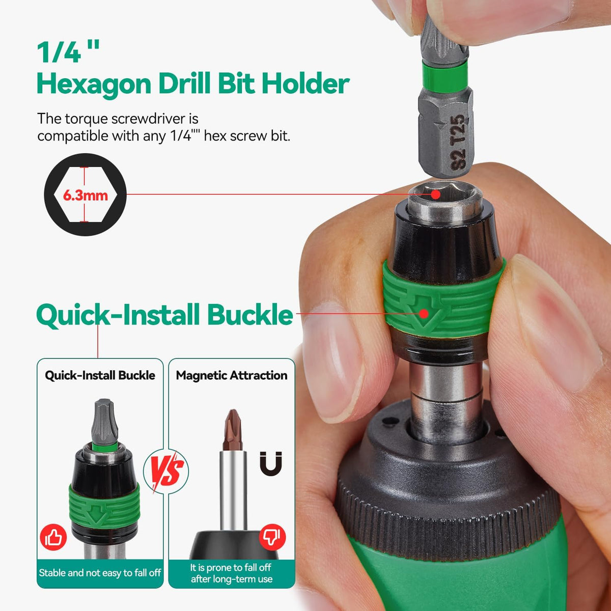 Adjustable Torque Screwdriver Set, 13-Piece 1/4" Hex Quick Release