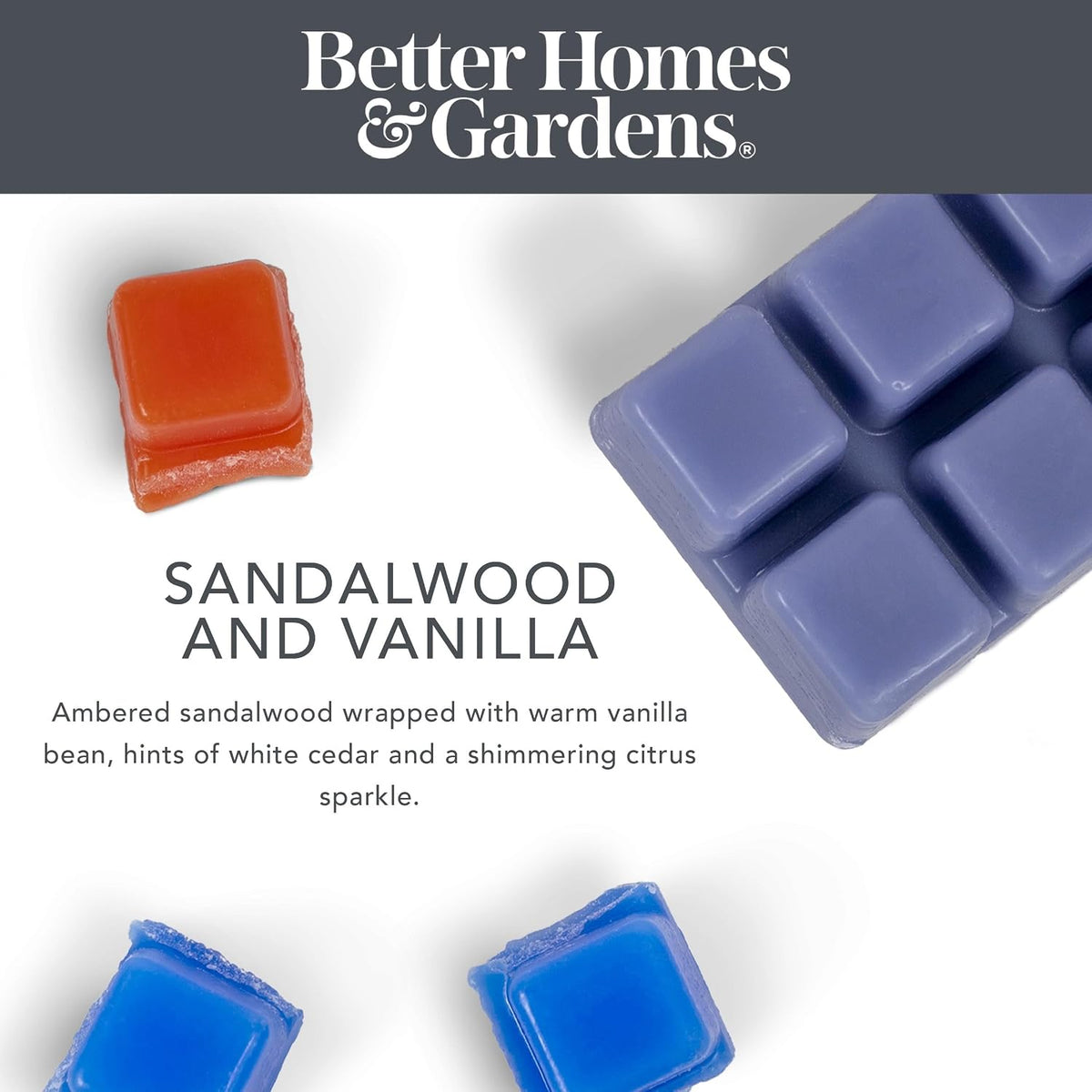 Better Homes and Gardens Scented Wax Cubes 2.5oz 2-Pack (Sandalwood and Vanilla)