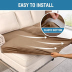 H.VERSAILTEX Velvet Stretch Sectional Couch Covers 3 Pieces Sofa Seat Cushion - Image 4