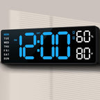 10" Digital Wall Clock Large LED Display Blue