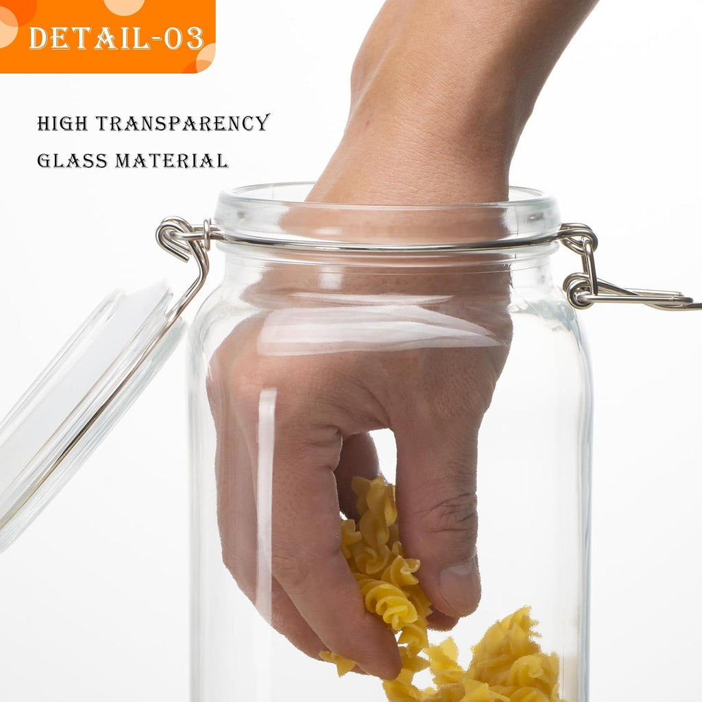 Large Glass Storage Containers with Airtight Lids 78oz 3 Pack