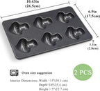 2 Pack Mushroom Baking Pan, 6-Cavity MushroomMuffin Pan Non-stick Cake Pan Heavy Carbon Steel for Oven Baking Cookies Cake Chocolate Madeleine