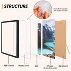 Fixwal Collage Picture Frames Set, 15 Pack, MDF, Black, 8x10, 5x7, 4x6