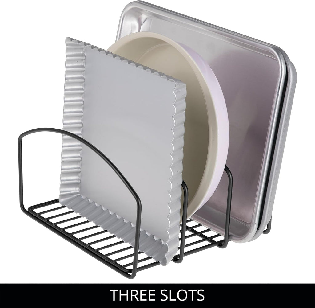 iDesign 3-Section Cookware Organizer for Cabinet - Cookware Organizer or Bakeware Organizer - Matte Black