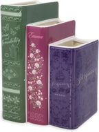 Steel Mill & Co. Triple Book Stack Ceramic Vase, Jane Austen Titles