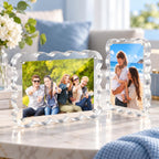 5x7 Acrylic Picture Frame 3 Pack, 10+10mm Magnetic Scalloped Frame