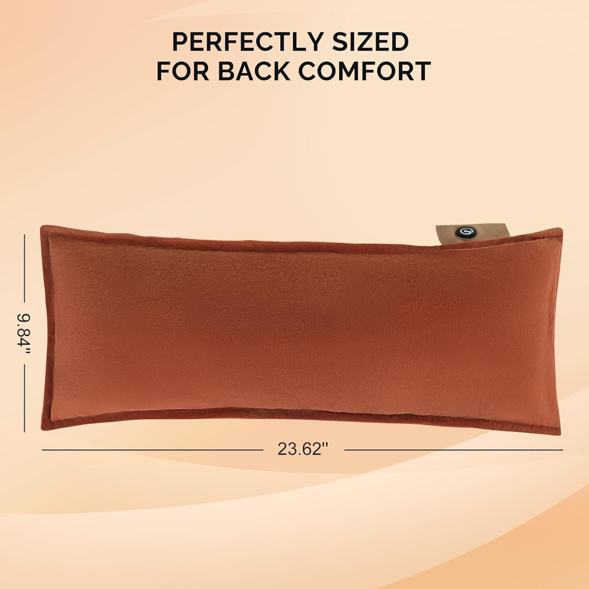 SAVIOR HEAT Heated Throw Pillow Lumbar Support Pillow with 10000mAh Battery, Rechargeable Electric Heating Cushion with 3 Heat Levels for Office Chair Car Abdomen Neck Waist
