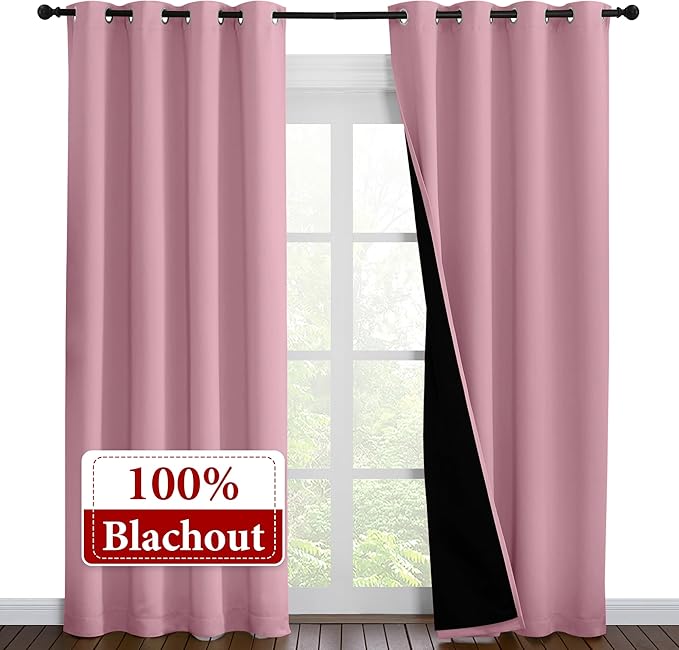 NICETOWN Total Shade Curtains and Draperies, Heavy-Duty Full Light Shading - Image 2