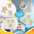 Threehoney 3 Pcs Sea Turtle Beach Decor Handmade Wicker Turtle Wall Decor