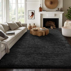 Ophanie 8x10 Black Area Rugs for Living Room, Large Shag Bedroom Carpet - Image 5