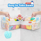 UNEEDE Bath Toy Storage 3 Compartment Corner Bath Toy Storage Organizer
