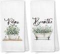 Vintage Farmhouse Eucalyptus Leaf Hand Towels 16x24 Inch 057-XC
