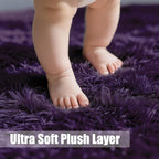 8x10 Fluffy Area Rugs for Living Room, Shag Area Rug for Bedroom, Soft Purple - Image 2