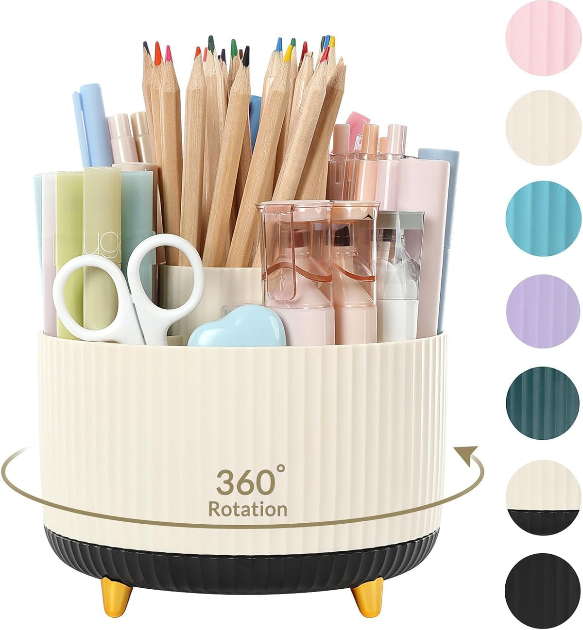 SKYDUE 360 Degree Rotating Desk Organizer, Pencil Pen Holder for Desk