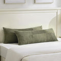 Fancy Homi Set of 2 Olive Green Boho Long Lumbar Body Decorative Throw Pillow by Fancy+Homi