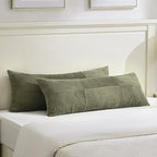 Fancy Homi Set of 2 Olive Green Boho Long Lumbar Body Decorative Throw Pillow by Fancy+Homi