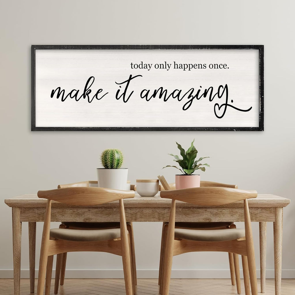 RLWangChao Today Only Happens Once Make It Amazing Wall Art 40"X15" Wood