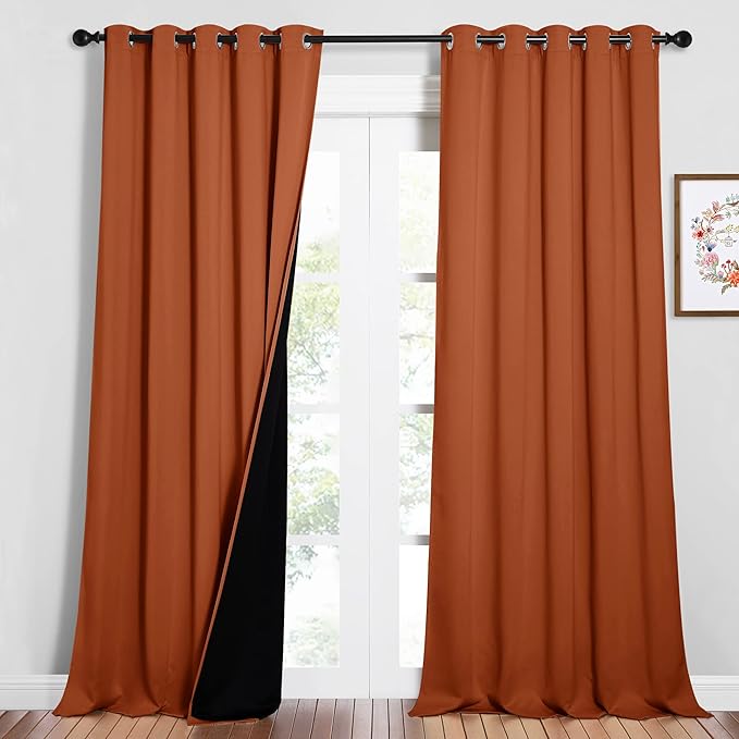 NICETOWN Full Shading Curtains for Windows, Super Heavy-Duty Black Lined by NICETOWN