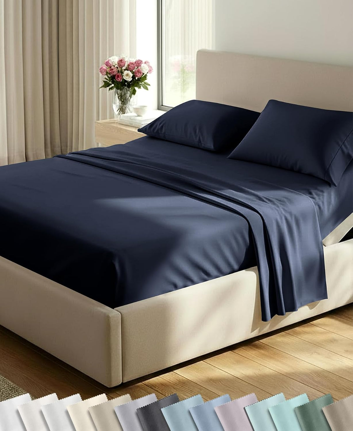 California Design Den Luxury 600 Thread Count Queen Sheets Set,Bright White