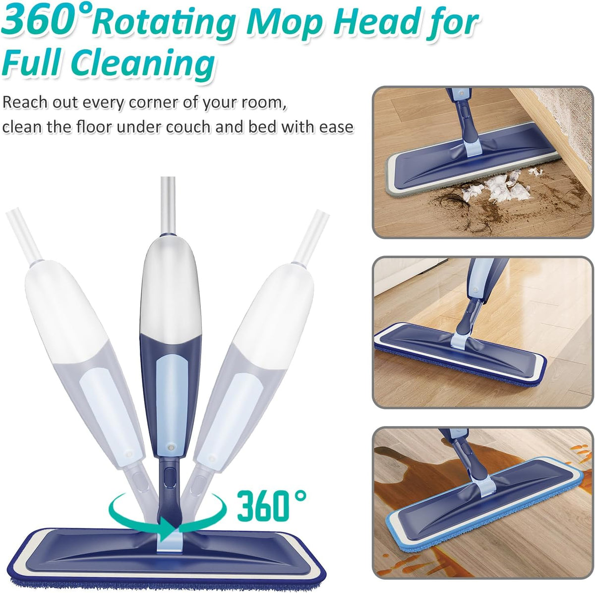 Spray Mops for Floor Cleaning Microfiber Wood Floor Mop