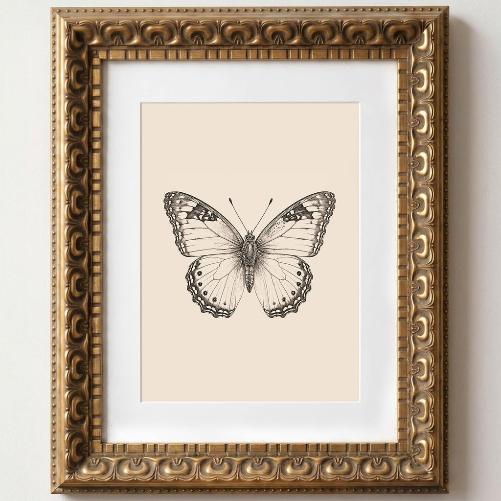 Wemandh Vintage Gold Framed Hummingbird Canvas Wall Art (8"x10")