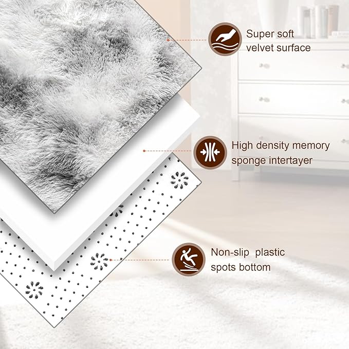 TWINNIS Super Soft Shaggy Rugs Fluffy Carpets 8x10 Feet, Indoor Modern Plush - Image 2