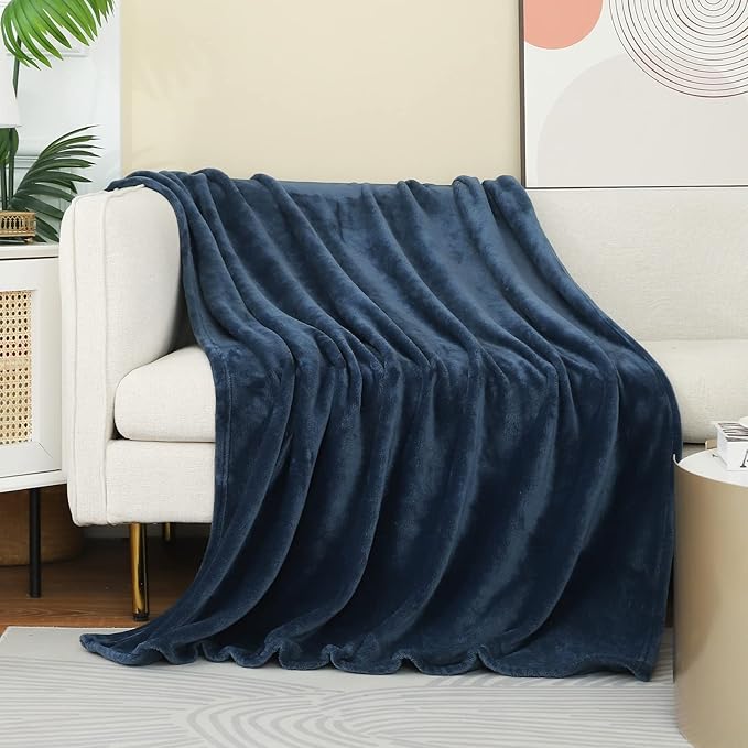 JIAHANNHA Fleece Blanket King Size Stone Blue 108 by 90 Inches Blankets by JIAHANNHA