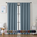 Simplebrand Ava Stone Blue Blackout Curtains, Privacy Thermal Insulated by Simplebrand