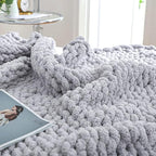 Bigacogo Chunky Knit Throw Blanket by Bigacogo