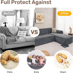 Sectional Couch Covers, 2 Pieces Washable L Shaped Couch Covers Sofa Blanket - Image 4