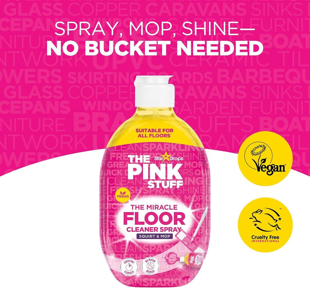 Stardrops The Pink Stuff The Miracle Floor Cleaner Spray 25 Fl Oz 2 Pack