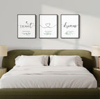 Framed Sweet Dreams Modern Minimalist Wall Art Bedroom, 3 Piece 12x16 Inch
