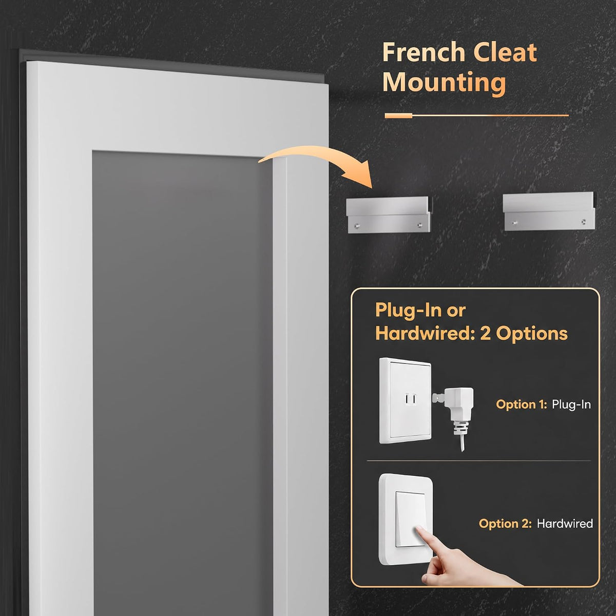 Antok 24X36 LED Bathroom Mirror with Lights, Vanity Mirror for Wall with Black Frame, Touch Control, Anti-Fog, Dimmable Lights, Shatter-Proof, Memory Function, Wall-Mounted Vanity Mirrors