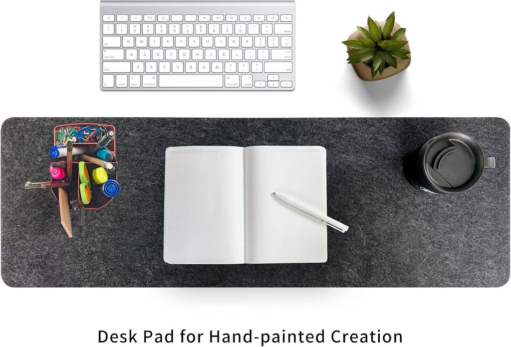 DAWNTREES Felt Desk Mat, Computer Mat for Desk, Dark Gray (36x12Inches)