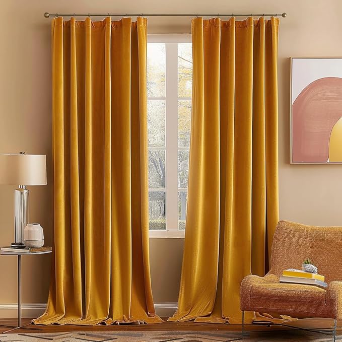 MIULEE Velvet Curtains 108 inches Long 2 Panels by MIULEE